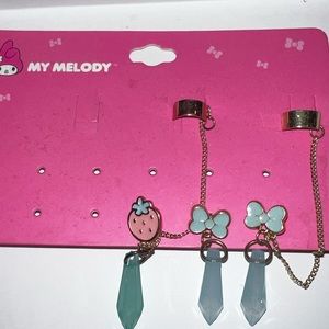 Gold Dangling Crystal ear rings